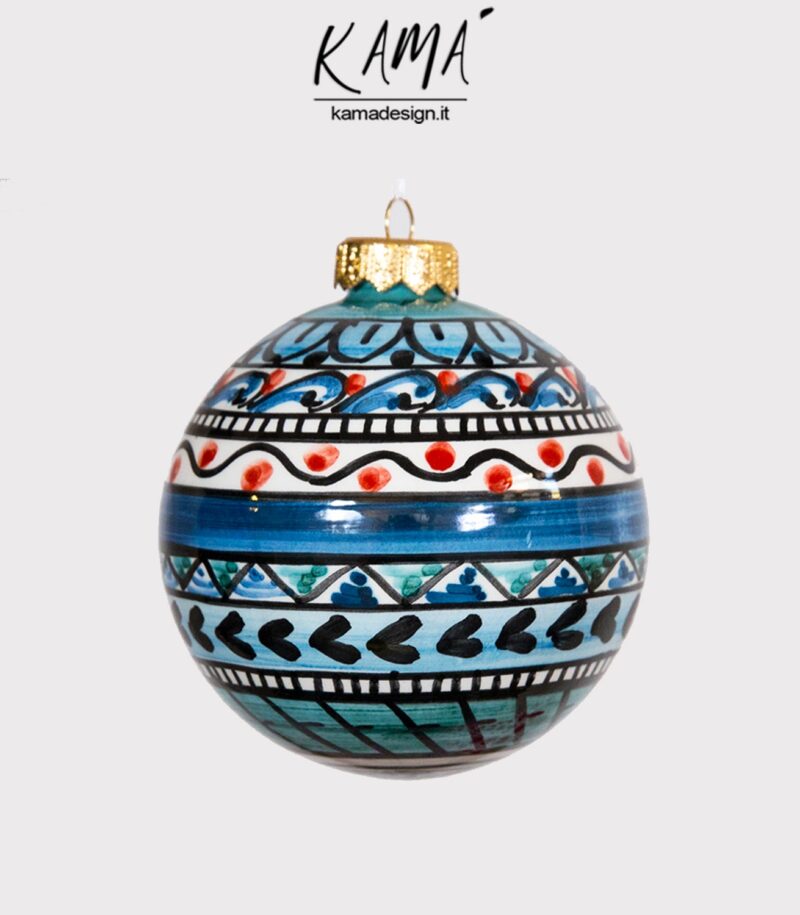 palla di natale decorata ceramica siciliana