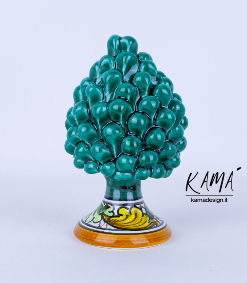 Pigna ceramica di Caltagirone h 15 verde