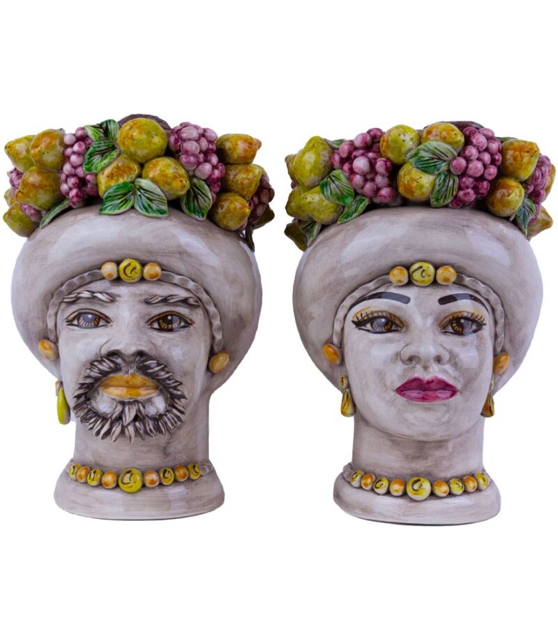 teste di moro antichizzate ceramica caltagirone