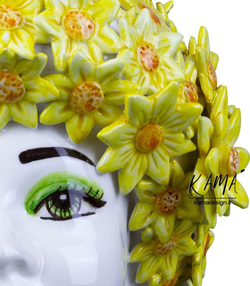 testa moro ceramica con fiori