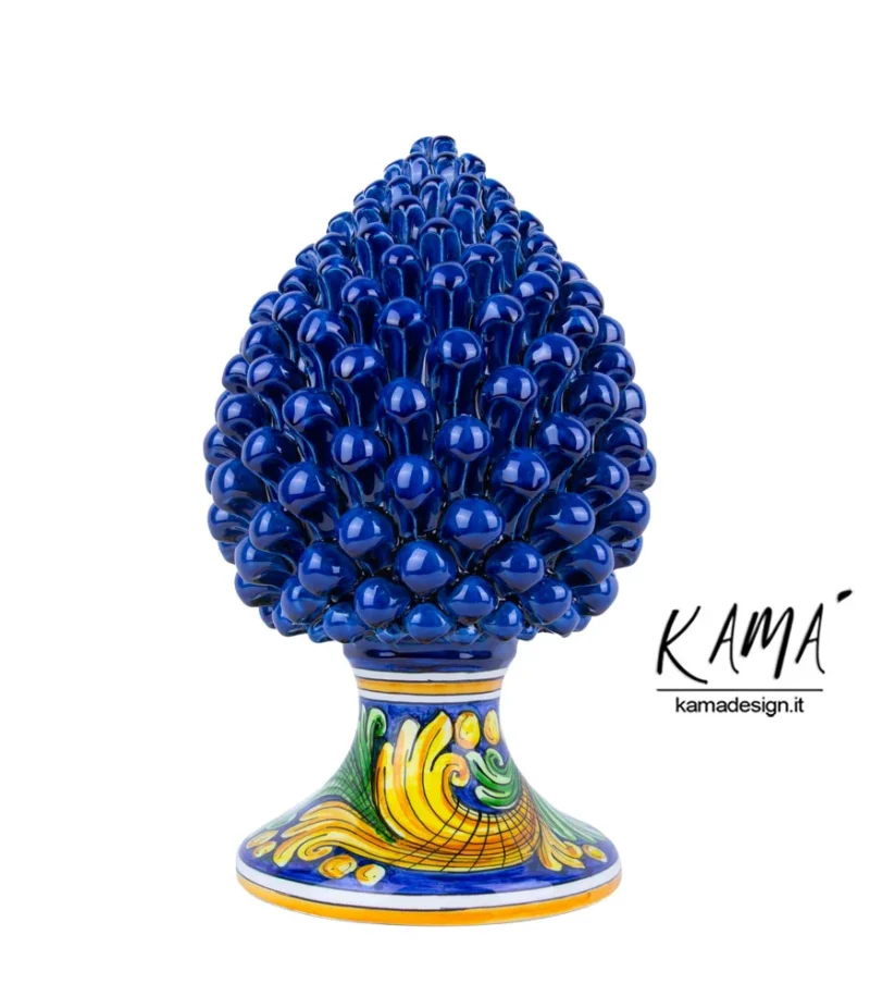 pigna ceramica di caltagirone blu